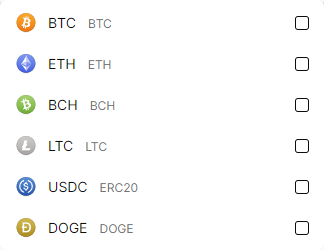 A list of cryptocurrencies you can accept on Sellgate.